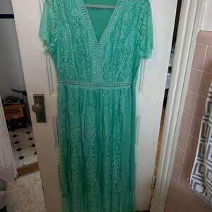 PRETTYGARDEN Womens Maxi Dress Short Sleeve V Neck Hollow Out Eyelet A-Line Long